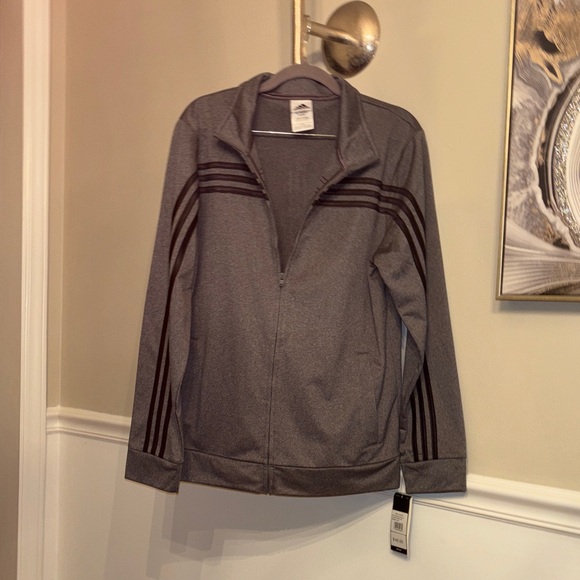 Adidas Charcoal Jacket with Black Stripes - Picture 4 of 6